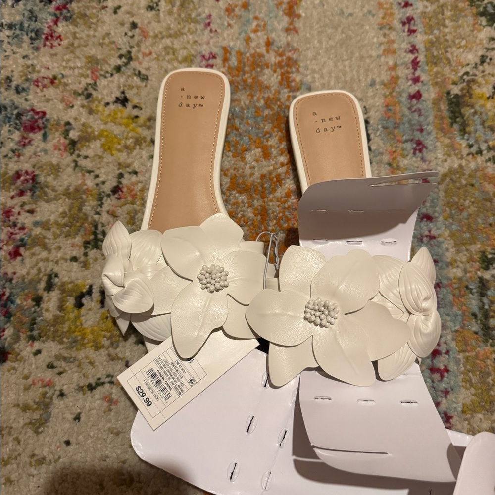 Target Women's White Floral Slide Sandals